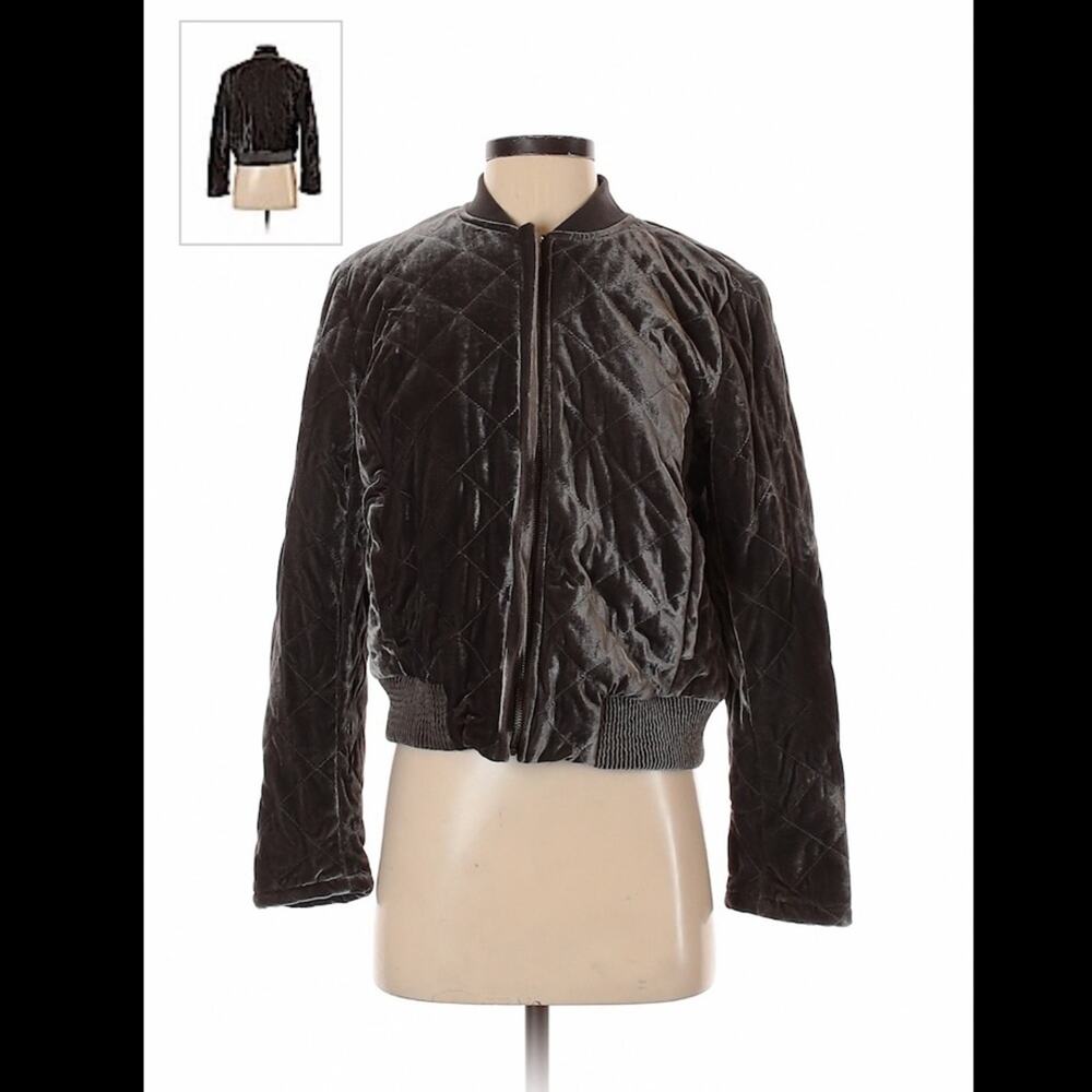 14th and Union quilted velvet zip up sweatshirt jacket,‎ small